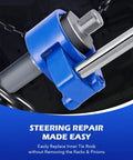 Orion Motor Tech inner tie rod removal tool, blue, 1/2-inch drive shown on a tie rod end