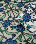 Close-up of self-adhesive privacy glass window film in Minster/Iris pattern, 17 x 78 inch roll