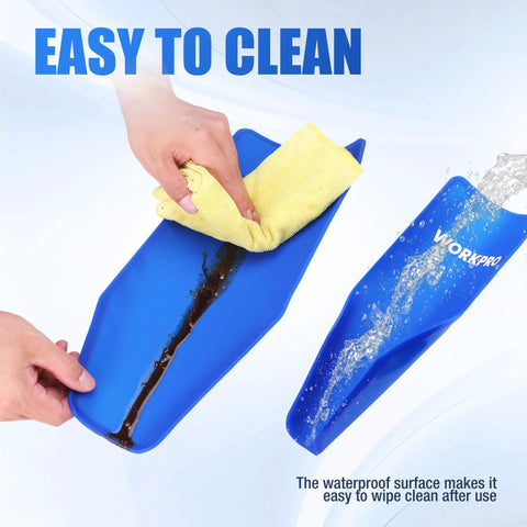 Flexible Oil Funnel For Auto And Industrial Use, foldable and durable with thick silica gel, being cleaned with water and cloth