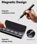 Ultra Portable Electric Precision Screwdriver Set With 49 S2 Steel Bits, Magnetic Storage, USB C Rechargeable, close-up view