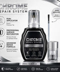 Professional Chrome Repair Pen, Silver Spray Paint for Metal (Silver) with dual applicator brush and precision tip.