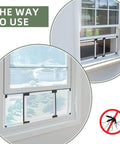 Adjustable Sliding Window Screen 15.74 Inches High By 21 To 40 Inches Wide Expandable Replacement For Home Use shown on windows
