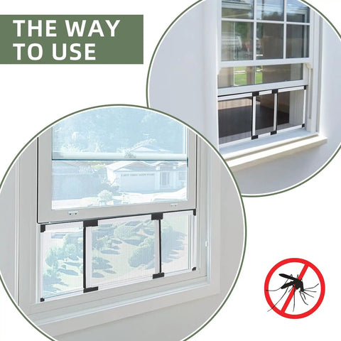 Adjustable Sliding Window Screen 15.74 Inches High By 21 To 40 Inches Wide Expandable Replacement For Home Use shown on windows
