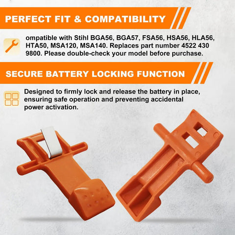 Battery Latch Lockout Lever Replacement Kit For Stihl MSA120 MSA140 BGA56 BGA57 FSA56 HSA56 HLA56 HTA50 Battery Release Switch