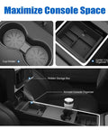 Double Layer Center Console Organizer For Tesla Model Y 2025 2026 And Model 3 2024 2026, Silicone Inner Tray With Smooth Sliding