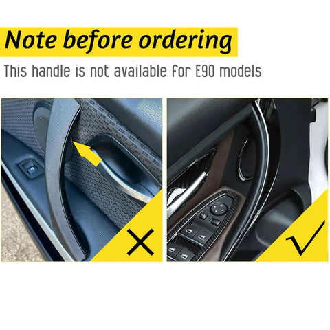 BMW Interior Door Pull Handle Covers 2 Pack Easy Install Left And Right Black For 3 Series And 4 Series 2012 2018 F30 F31 F32 F34 F36 F80 F82 F83 M3 M4 Upgraded Durable Wear Resistant No Leather Rub compatibility warning with E90 models