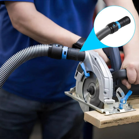 Upgraded One And A Quarter Inch By Seventeen Foot Dust Collection Hose For Home And Workshop Vacuums With 5 Fittings And Adapters