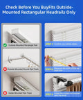 Outside Mounted Curtain Rod Brackets for Rectangular Headrails 1.3 to 2 Inches Fits Curtain Rods Up to 1 Inch Diameter Instruction