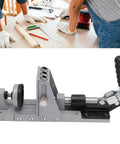 Pocket Hole Jig Kit For Woodworking Projects One Sided Fifteen Degree Locator With Hardened Steel Bushing And Three Eighths Inch Drill Bit