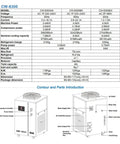 Pro Grade Industrial Water Chiller Cuts The Heat For CNC Spindles And Laser Engravers with detailed specifications diagram.