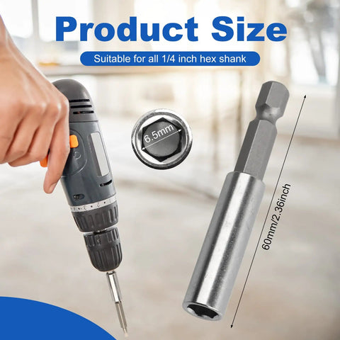 Magnetic Extension Socket Drill Bit Holder 1 Quarter Inch Hex Shank 10 Pack Heavy Duty Magnetic Bit Holder For Power Tools And Impact Drivers Perfect For Automotive Hardware And Home Projects Grabs Bits Fast And Keeps Them From Dropping