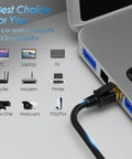 Long 50 Foot CAT7 Ethernet Patch Cable SFTP Triple Shielded For Ultra Fast Internet 10Gbps And 600MHz Bandwidth