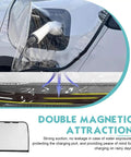 Magnetic EV Charger Port Cover With Straight Up Waterproof PVC Shield protecting electric vehicle charging port from water.