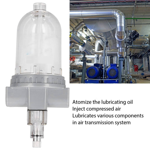 Air Compressor Lubricator With Aluminum Alloy Oil Separator And Transparent PC Cup beside industrial pneumatic system setup