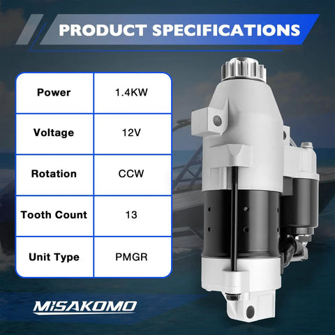 Heavy Duty Outboard Starter Motor That Works With Mercury Yamaha And Hitachi Engines For 75Hp 90Hp And 115Hp Models Replaces 68V-81800-01-02-03