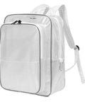 Heavy Duty Pvc Antistatic Backpack With Spacious Transparent Front Panel Ergonomic Tool Pack Built Solid For Cleanroom Protocols And All Day Job Site Hauls, clear PVC design with padded straps.