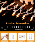 Clear Christmas Lights Set With 100 Mini Bulbs On White Wire 20 Feet Incandescent String Lights dimensions and components