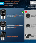 Comparison of aluminum alloy eyepiece vs plastic for High Powered 90mm Refractor Telescope For Adults With 900mm Focal Length
