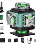 High Visibility 4x360 Degree Green Cross Line Laser Level with accessories