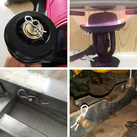 10 Pack Spring Hitch Cotter Hair Pins And White Zinc Plated Retaining Wire Clips For Trailers And Equipment, various uses