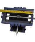 Six Inch Cross Slide Vise For Drill Press And Benchtop Milling with measuring tape, showcasing smooth XY motion and cast iron body.