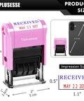 Deadly Accurate Self Inking Date Stamp With Received Phrase, 3x2x1 inches, pink design for easy daily paperwork.