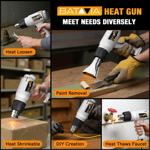 Heavy Duty 1800W Heat Gun With Dual Fuse Safety System And Dual Temperature 752F And 1112F used for various tasks
