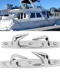 Two Pack 316 Stainless Steel Mooring Cleats 4.69 Inch Left Right Design for Boats Yachts and Marine Anchoring