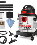 5 Gallon 4.5 Peak HP Wet Dry Vacuum With Stainless Steel Tank Portable Shop Vacuum For Jobsite Garage And Workshop With Attachments