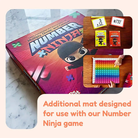 Multiply And Divide Fidget Mat For Grades 2 To 4, Multisensory Math Tool For Hands On Learning, Durable Silicone Fidget Mat with Number Ninja Game
