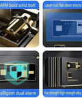 Home Safe With Fingerprint Lock And Digital Keypad, Fireproof And Waterproof Security Safe for home or office, interior components view
