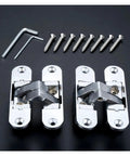 Two Pack Zinc Alloy Hidden Folding Door Hinges 23x95mm For Cabinets And Counters Concealed Mount With Screws