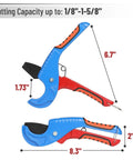 Pro Grade PEX Pipe Cutter For One Eighth To One And Five Eighths Inch Tubing, Clean Burr Free Cuts, Durable Handheld Tube Cutter