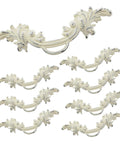 8 Pack 2.5 Inch Drawer Pull Handles Vintage Cabinet Knobs Shabby Chic European Style Antique Cream White With Silver Edge
