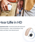 Wireless Rechargeable OTC Hearing Aid for Seniors and Adults Ultra Comfortable Design Nearly Invisible Fit Clean Digital Sound