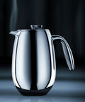 Thermal French Press Coffee Maker 51 Oz Double Wall Stainless Steel Insulated Plunger with glossy chrome trim.