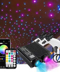 Two Color 32W Dual Head RGBW Fiber Optic Lights Kit With Music Activation 670 Mixed Fibers App Control image with phone app