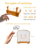 Toast Shaped Night Light With Cute Smile Face Double Or Single Side LED Toast Lamp Warm 4000K Eye Friendly Lit Glow for bedroom