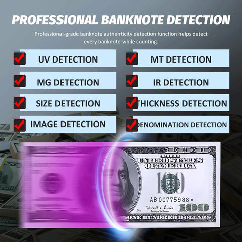 Fast Cash Counter For Mixed Denominations With Value Counting Touch Screen MT UV MG IR Counterfeit Detection features
