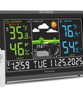 Indoor Outdoor Weather Station With Large Digital Display, Wireless Thermometer, Atomic Clock, USB Port, Humidity Monitor