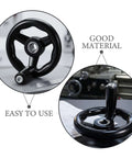 Two Pack Lathe Crank Handle Handwheel Set 4 Inch Rotating Machine Tool Handwheel With Anti Slip Bakelite Grip And Iron Construction