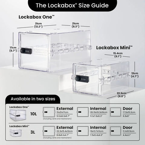 Size guide for Premium Lock Box With Three-Digit Combination For Food, Meds And Home Safety, Built Tough With Shatter-Resistant Polycarbonate.