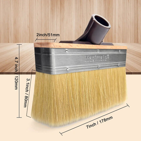 Giant 7 Inch Deck Stain Brush With Threaded Handle For Extension Pole Easy Back Friendly Stain And Sealer Applicator