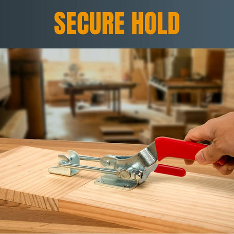Hand holding clamp from 28 Piece Toggle Clamp Set With 2000 Lb Holding Power Adjustable U Bolt Latch And Anti Slip Hand Grip