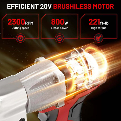 Pro Grade Cordless Metal Shears With 18V Power, 360 Degree Rotating Head, 221 Ft-Lbs Torque, brushless motor illustration
