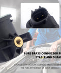 Plug And Play Purge Valve Solenoid For Cars Replacement OEM 9091012276 with brass conductor pins and mechanic in background