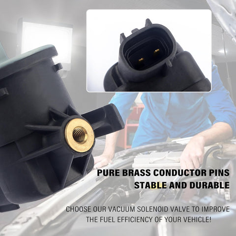Plug And Play Purge Valve Solenoid For Cars Replacement OEM 9091012276 with brass conductor pins and mechanic in background