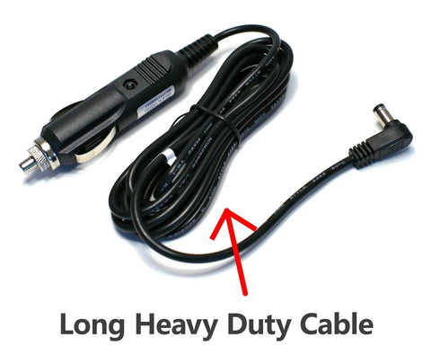 Car Charger For RCA Portable DVD TV Combo Players And Celestron Telescopes, Dual Screen 12V Power Cord shown with 6.5 Ft Cable