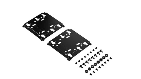 Universal Multibracket Mounting Adapter Kit For Three Point Five Inch And Two Point Five Inch HDD SSD Drives Or Water Cooling Pumps And Reservoirs, Converts A 120 Millimeter Fan Slot To A 105 By 105 Mount, Fits Most Cases, Black, 2 Pack, with screws