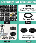 Comparison of Faucet Washer And O Ring Repair Kit 28 Size 650 Pcs with other single size kits, highlighting diverse washers and O-rings.
